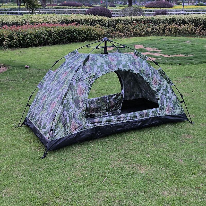 Camouflage Automatic Camping Tent for Single or Double, Mosquito Protection, Portable, Green.