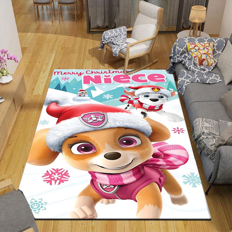 1Pc Paw Patrol Christmas Celebration Rug Office Carpet Indoor Outdoor Doormat Nonslip Soft And Comfortable Living Room Christmas Halloween Gift D91876