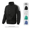 Mens Lightweight Windproof Cycling Jacket Outdoor Sportswear Stand Collar Striped Casual Loose Fit
