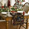 Artoid Mode Cheers Firework Ribbon 2025 Happy New Year Table Runner, Festival Kitchen Dining Table Decoration for Home Party Decor 13x72 Inch
