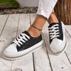 Comemore Women's Casual Shoes Flat Bottom Rhinestone Lace-up Sneakers for Women Spring Autumn Pltatform Sports Board Shoe Female