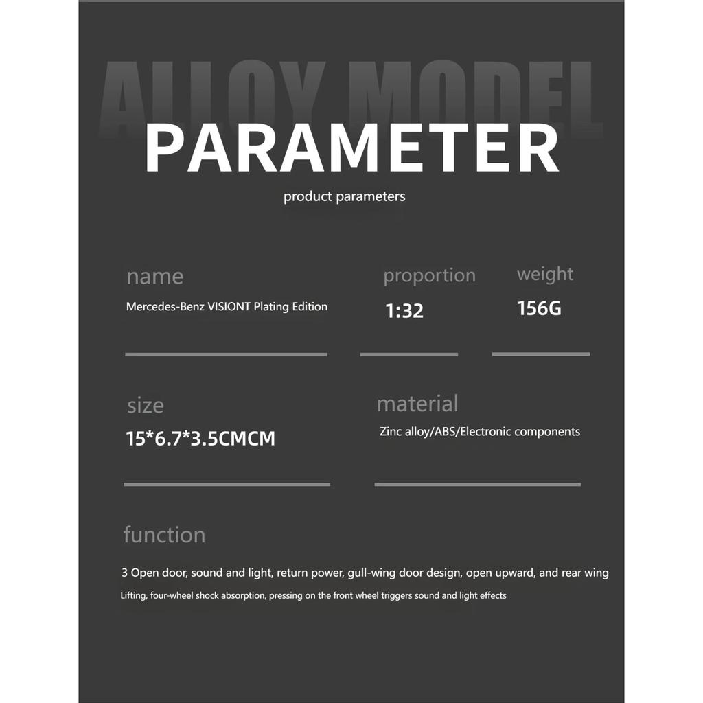 1/32 Benz VISION GT Super Concept Sportwagen Legierung Druckguss Modellauto Hohe Simulation Sammlerstück Kinderspielzeugauto Ton und Licht