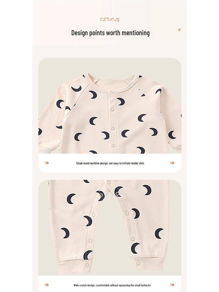 Kombinezon dla niemowlaka 0-6 miesięcy: Gruba, bezszwowa czysta bawełna na jesień i zimę