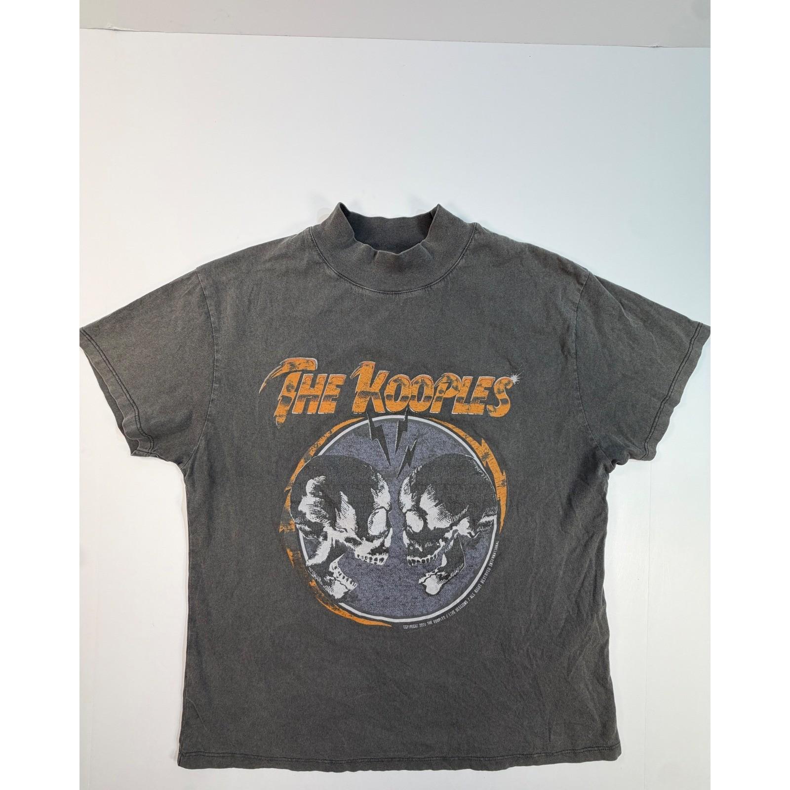 The Kooples Paris Mens Faded Black Skull Graphic Mock Neck FTSC21005K 1 Unisex T-Shirt S