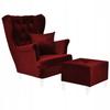 Gaja Wing Chair with Footstool Scandinavian Blood Red