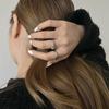 S925 Unique Silver Ring For Women With Eyecatching Geometric Features And Polish Sleek