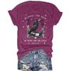 Women's Art Crow and Book Design Print Casual Short-sleeved Round-neck T-shirt