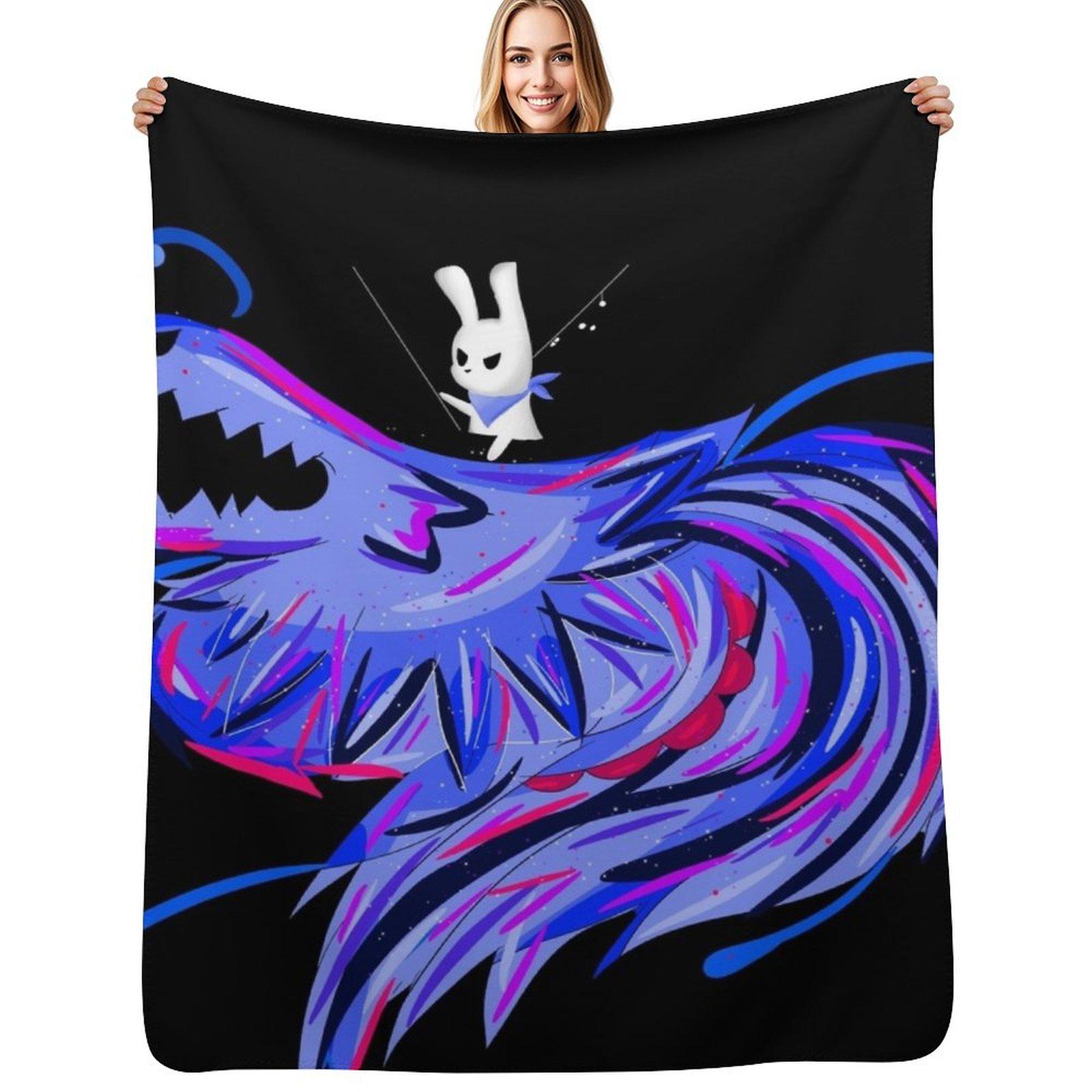 Slugcat and Lizard Throw Blanket Ultra Soft Flannel Fleece Blanket for All Seasons Size: 75*100cm, Weight: 230 GSM