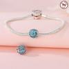 Authentic copper Charm Bead Charms Luxury Blue Cherry Blossom Hollow Bead Charms Compatible With Bracelets Diy Women Making Delicate Gift