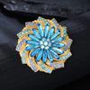 Luxury Temperament Plant Flower Brooch Cross-border Trade Crystal Flower Brooch Clothing Women's Delicate Rhinestone Accessories
