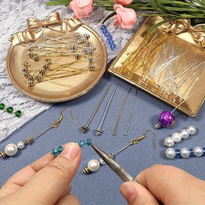 10pcs/set Retro Silver/Golden Head Pins,Classical Long Headpins Metal Wire Needle Head Pins For DIY Crafts Jewelry Making Accessories