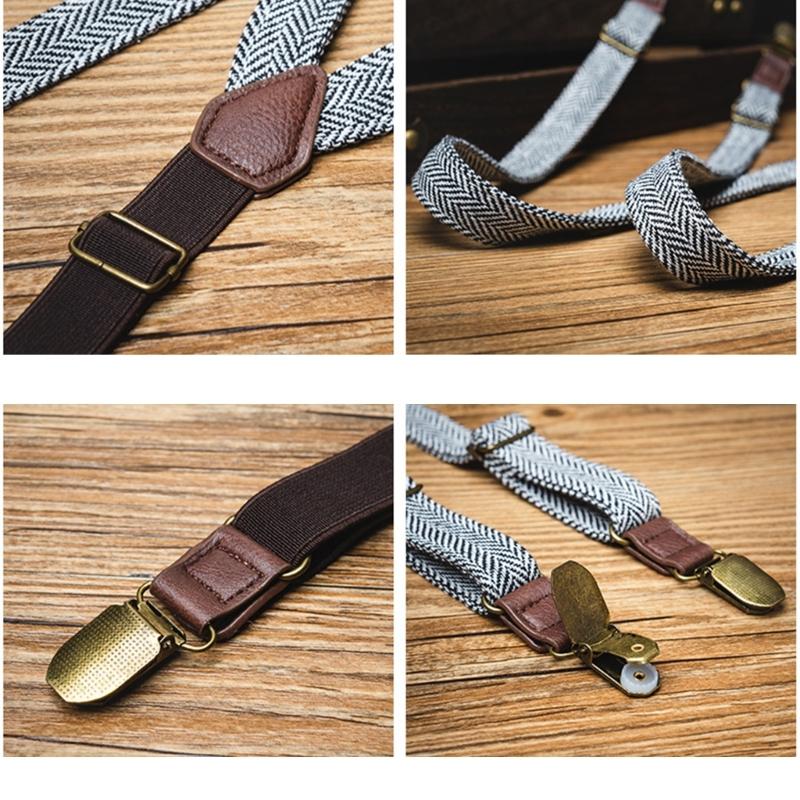 Antislip Suspenders for Men with Secure Strong 3 Clip Attachment Formal Pants Elastic Brace for Business Meeting