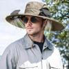 Solar Powered Fan Hat for Men Women Wide Brim Hat with 2 Fans Outdoor Fishing Beach Sun Hat
