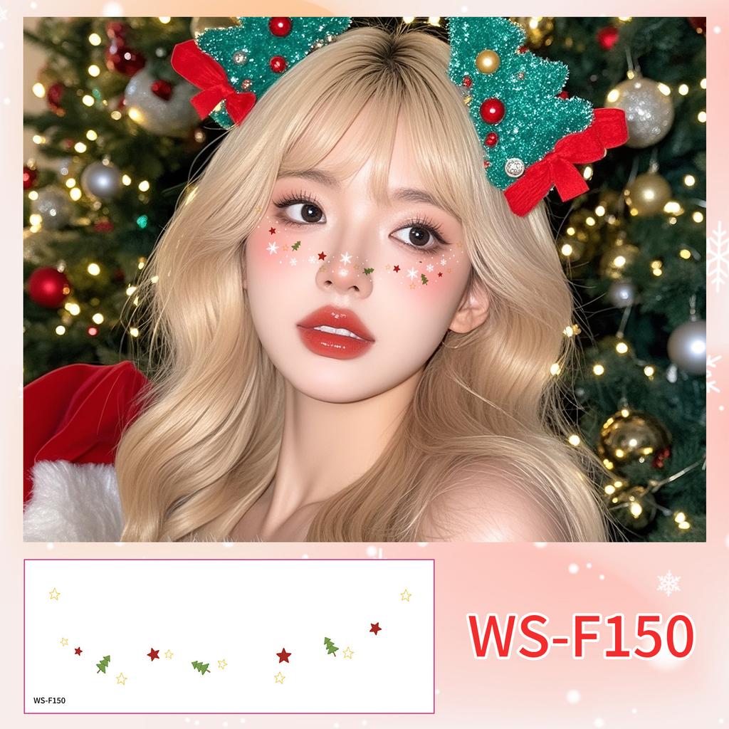 Cross Border New Manufacturer Direct Sales Christmas Makeup Face Stickers Party Dance Waterproof Sweat Creative Tattoo