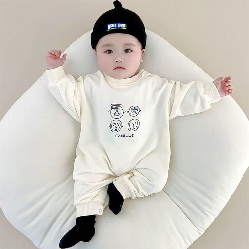 Cartoon Long Sleeve Baby Onesie: Breathable Crawling Suit for All Seasons