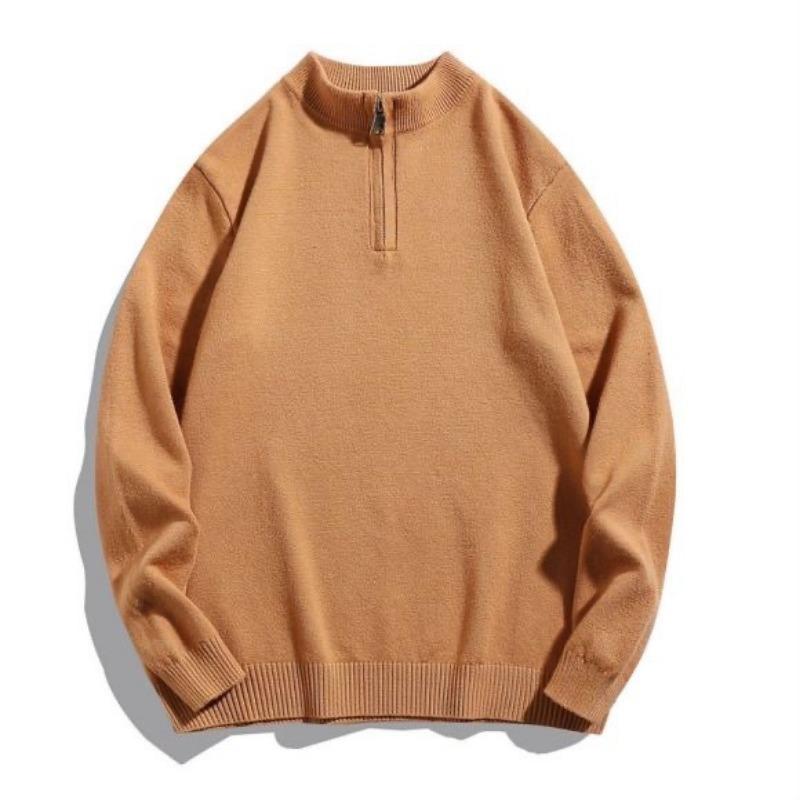 Men S Plus Size Long Sleeve Half Zip Turtleneck Casual Knit Sweater