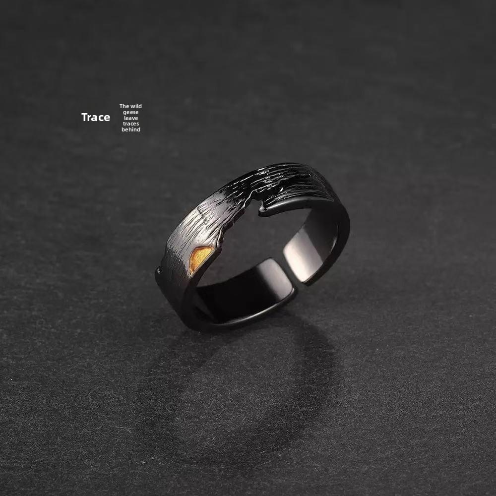 Ring Men's Tide Advanced Sense Index Finger Female Couple Ring Niche Design Titanium Steel Does Not Fade