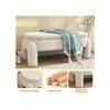 Banc de rangement - MUVOE - Beige - Tissu de velours côtelé - 104x36x15 cm - Antidérapant