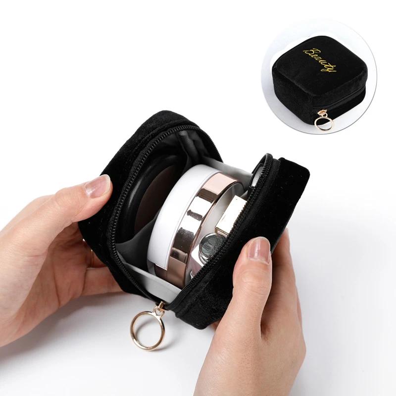 

Новая косметичка с вышитыми буквами, женская маленькая помада, наушники, гигиенические салфетки, органайзер для хранения, косметичка для туалетных принадлежностей чёрный