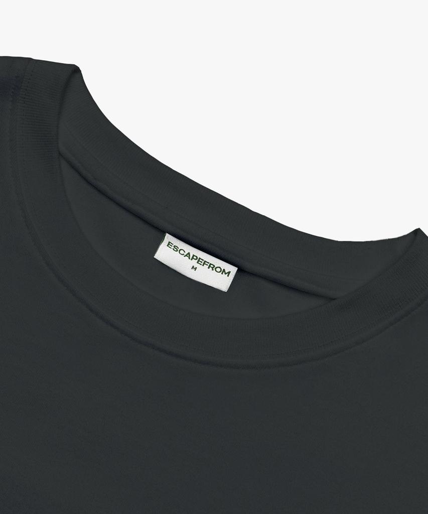 ESCAPEFROM Square Moon Print Oversized Short Sleeve T-Shirt Charcoal