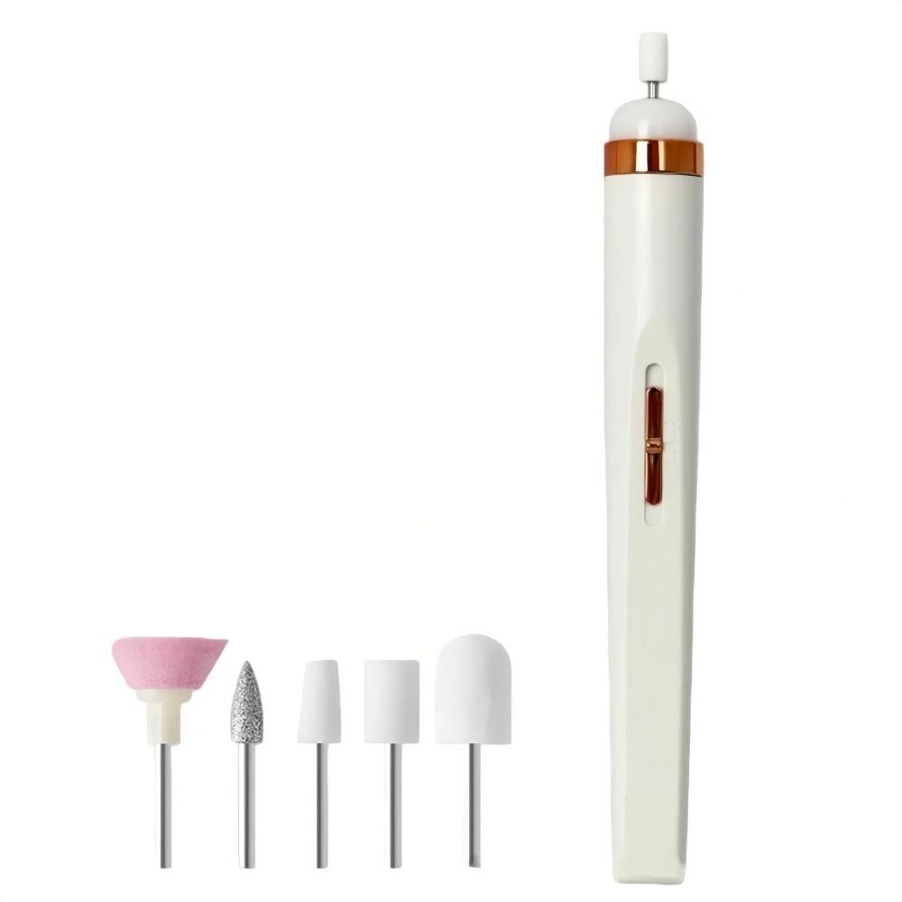 

Rechargeable 5 in1 Nail Polishing Machine with LED Light Dual-speed Polishing Electric Nail Grinder 5 Grinding Heads белый