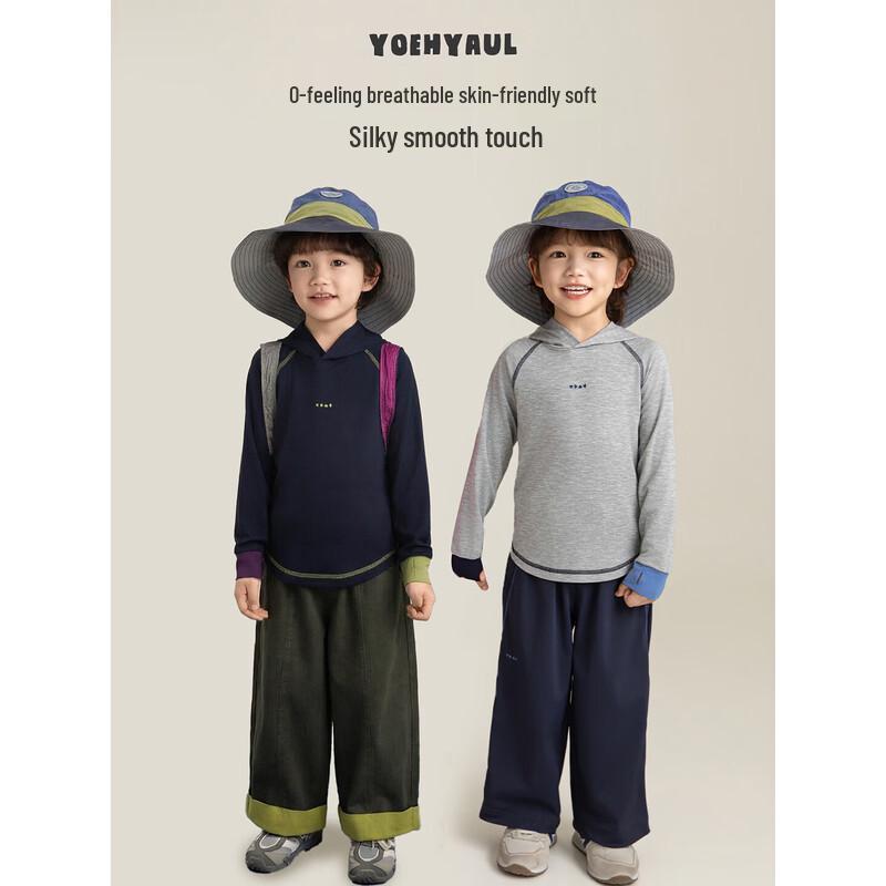 Boys  Hooded Raglan Sleeve Striped & Color-Block T-Shirt 120 cm