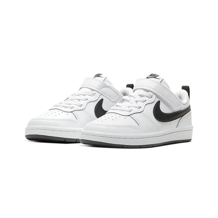 New Nike Court Borough Low 2 White Black PS BQ5451-104