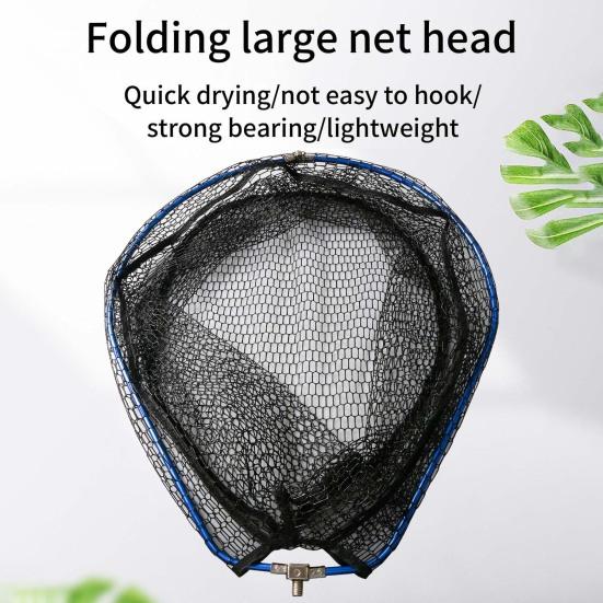 Fishing Net Head Folding Large Capacity Quick-drying High-density Mesh Aluminum Alloy Triangle Black