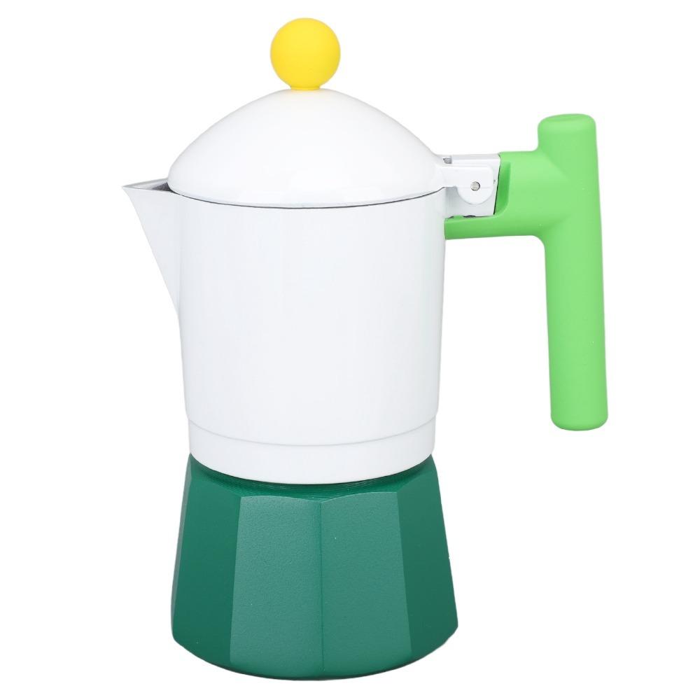 

Aluminium Alloy Moka Stove Coffee Maker Colorful Stovetop Design Stovetop Moka Maker Durable Italian Coffee Percolator зелений