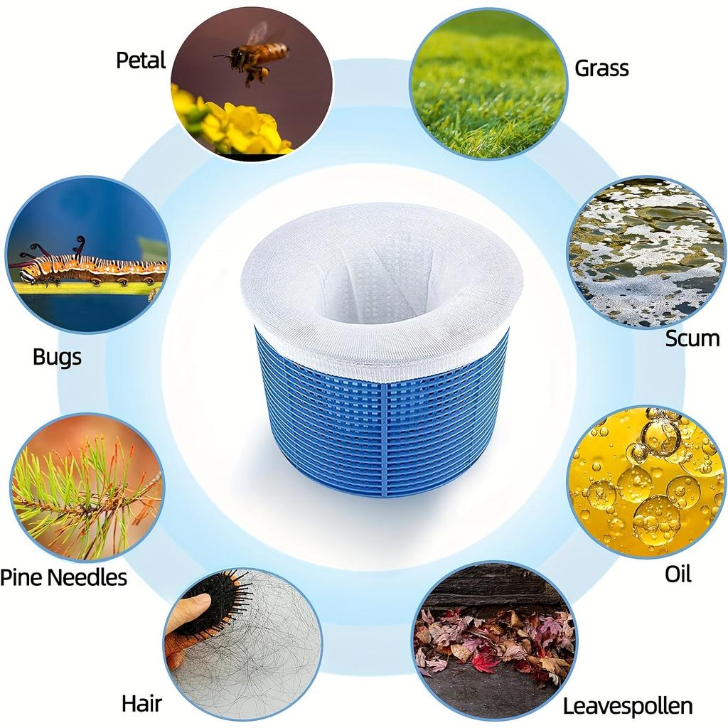 25pcs Swimming Pool Suction Socks, Suitable for Above Ground or Underground Swimming Pools, Filter Debris and Small Particles