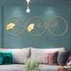 Nordic Style Hanging Pendant Ginkgo Leaf Shape Metal Wall Art for Living Room Decoration