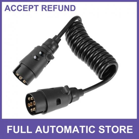 Single 6.56ft 7 Way Trailer Extension Cable Plug Socket Connector RV Universal