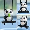1pc Swing Panda Car Pendant Car Rearview Mirror Hanging Ornaments Swing Panda Pendant Automobile Decoration Accessories