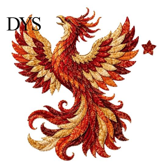 Borduurkunst Ambachtelijke Set Mythische Wildernissen DIY Patchwork Kit, Gelaagd Stof Draak Uniek Cadeau voor Geliefden Feniks Mythis Wezen Naaisetje Beginners,