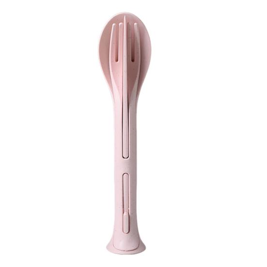 Yousheng 3-In-1 Portable Cutlery Set with Fork Spoon Cutter Food Grade Reusable Outdoor Camping Picnic Hiking Travel Nesting Flatware Utensils Kit