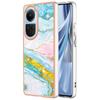 For Oppo Reno10 5G (Global) TPU Case with IMD Marble Pattern Electroplated Back Cover