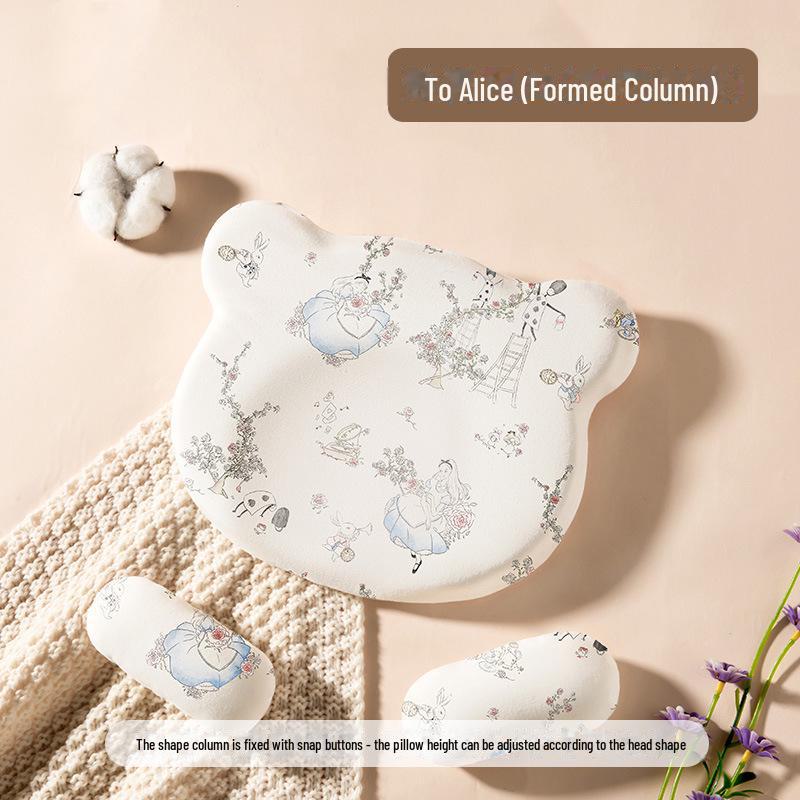 "Baby Memory Foam Pillow: Washable Silicone, 0-1 Years, Round Head Support"