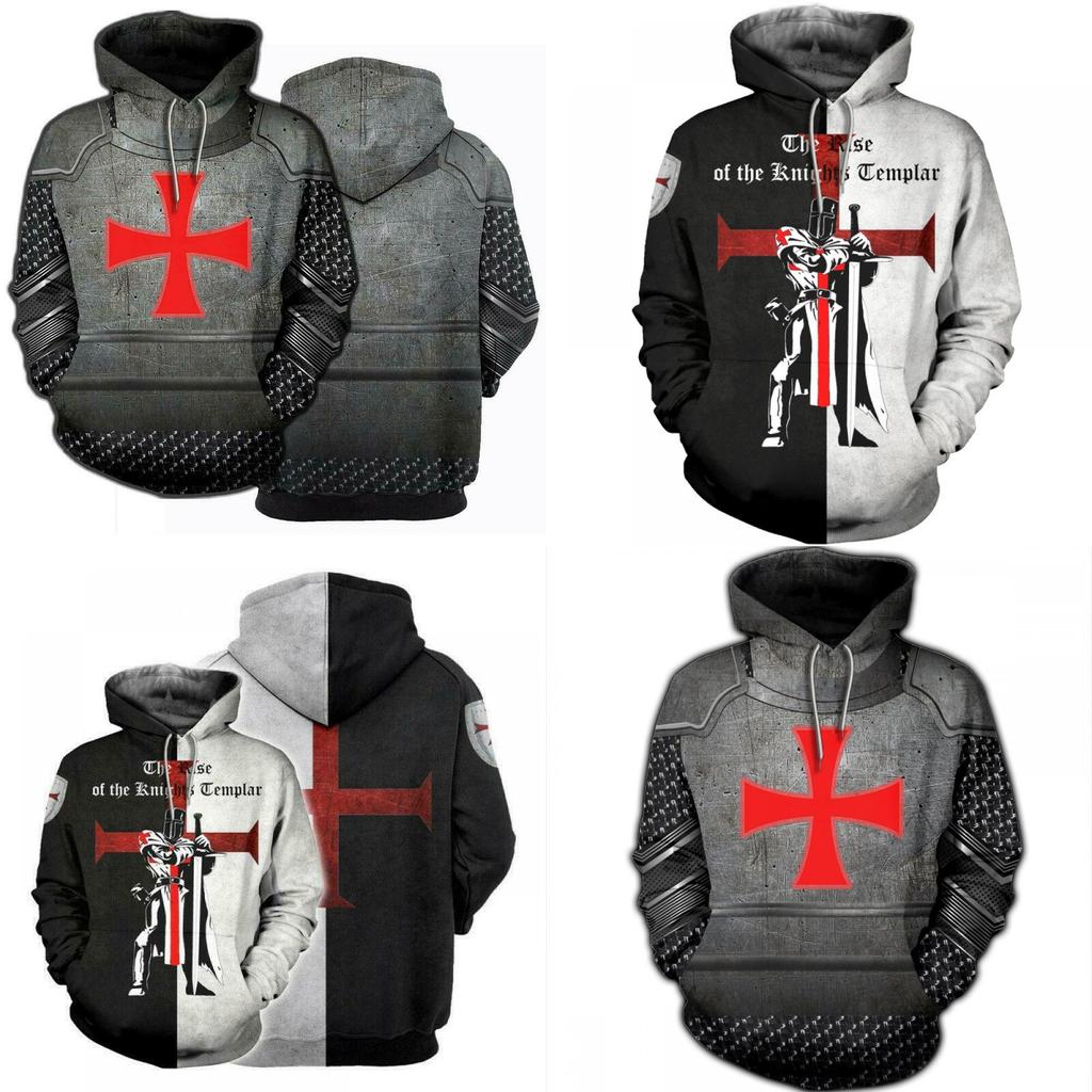 Vibrantly Designed Unisex Knights Templar Cosplay 3d Print Pullover Casual Sweater