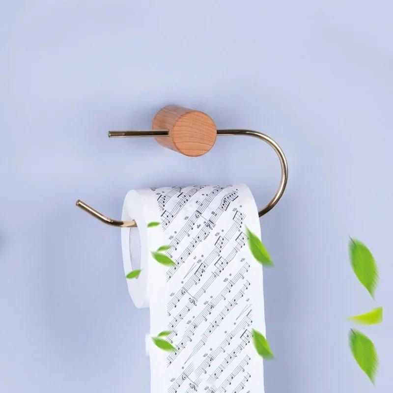 Creative Non-perforated Racks Nordic Toilet Tissue Holder Roll Paper Holder Brass Towel Rack Toilet Paper Dispenser