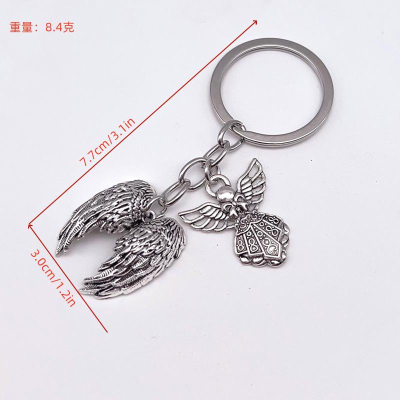 1 Stück Damen Flügel Autoanhänger Retro Metalltextur Engelsflügel Schlüsselanhänger Taschenzubehör Schmuck Geschenke für Freunde
