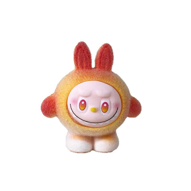 Cute Egg-shaped Flocked Rabbit Doll - Eye-catching DIY Resin Ornament for Live Stream Sales