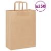 VidaXL Paper Bags 250 Pcs with Handles Brown 26x12x35 Cm, Paper Bag, Paper Gift Bag, Paper Gift Bag, 4101814