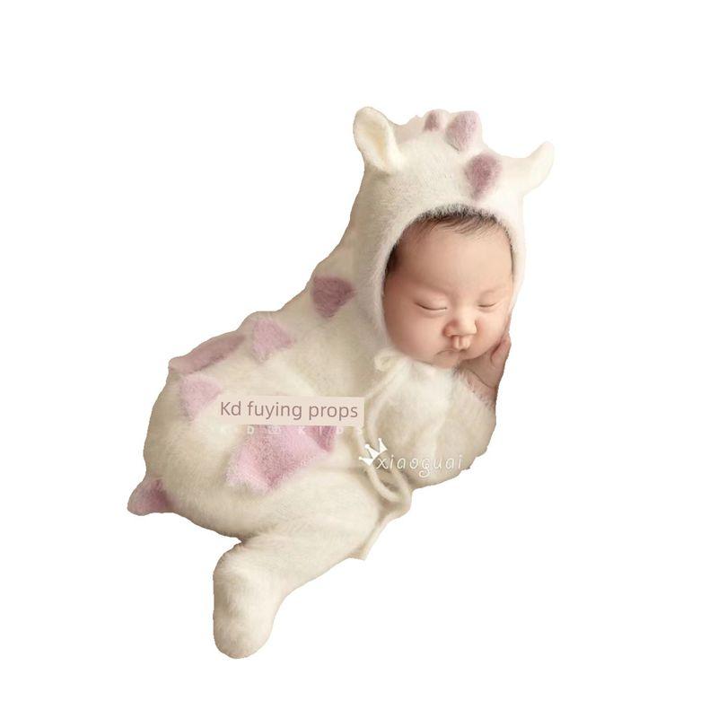 Newborn Full-Month Baby Infant Little Milk Dragon Photography Clothing One-Piece Romper Photo Studio Props