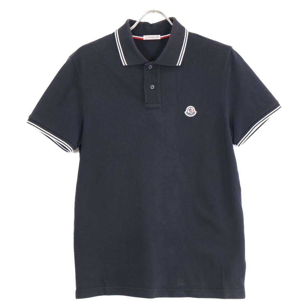 MONCLER Black 2020 Pique Polo Shirt tops S blackUsed