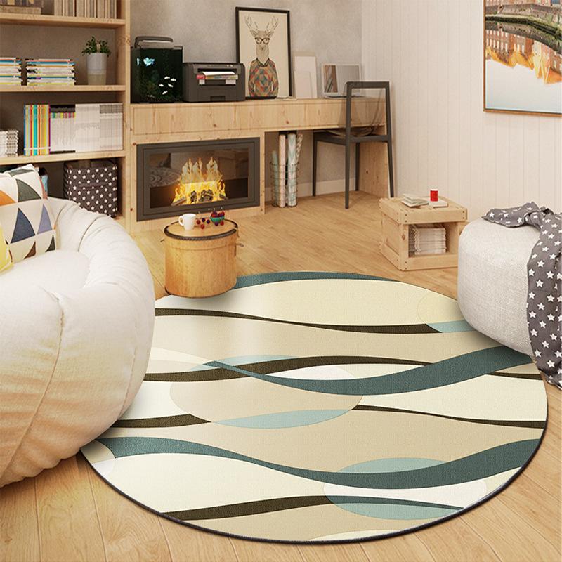 

Скандинавский ковер Простая геометрия Ковер для гостиной Под чайный столик Коврик для спальни Прикроватный Полный Компьютерное кресло-качалка Коврик 60*60CM