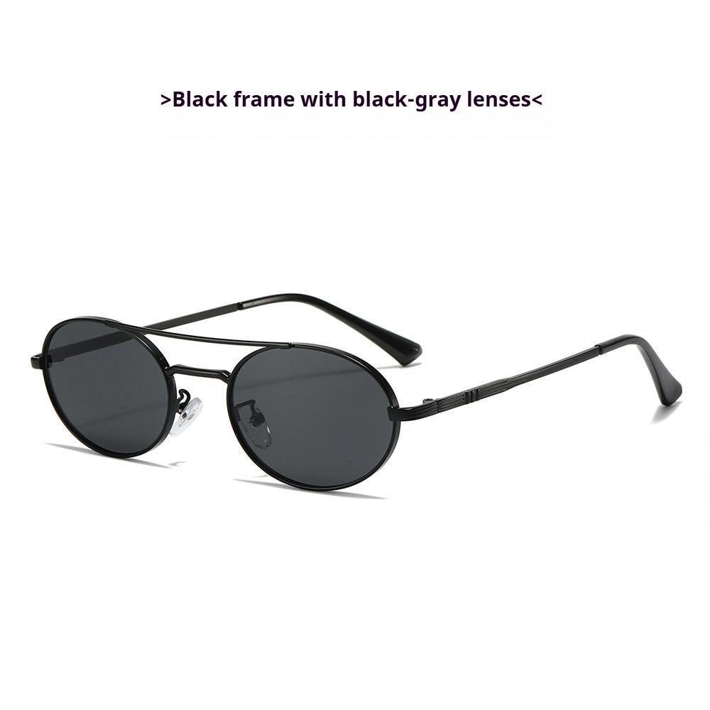 Vintage Oval Sunglasses, Metal Double Bridge Small Frame Glasses, Luxury Women s Sunglasses Fashion Trend, Men s Punk Sunglasses