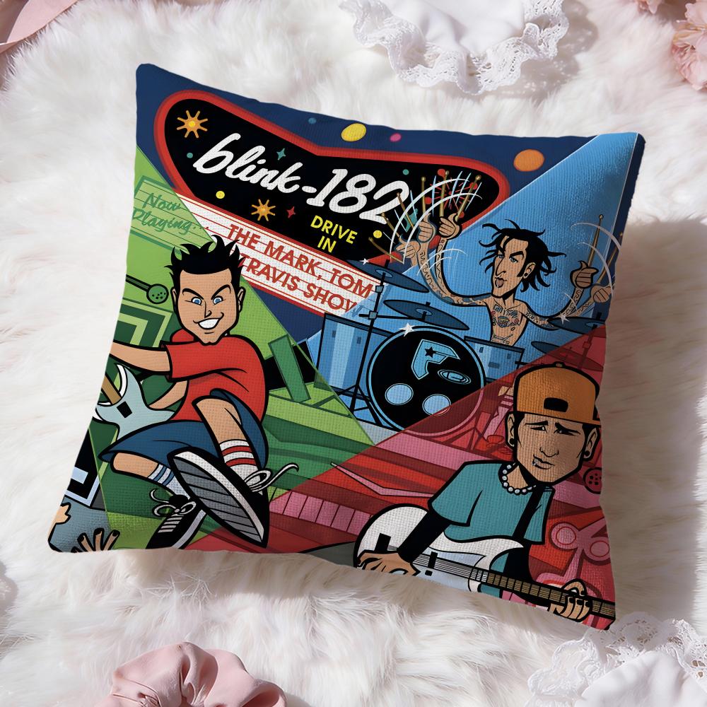 b-Blink-182 band Cushion Cover Premium Comfort Reversible Pillow Cove -Two in One Design for Any Room & Car Interior