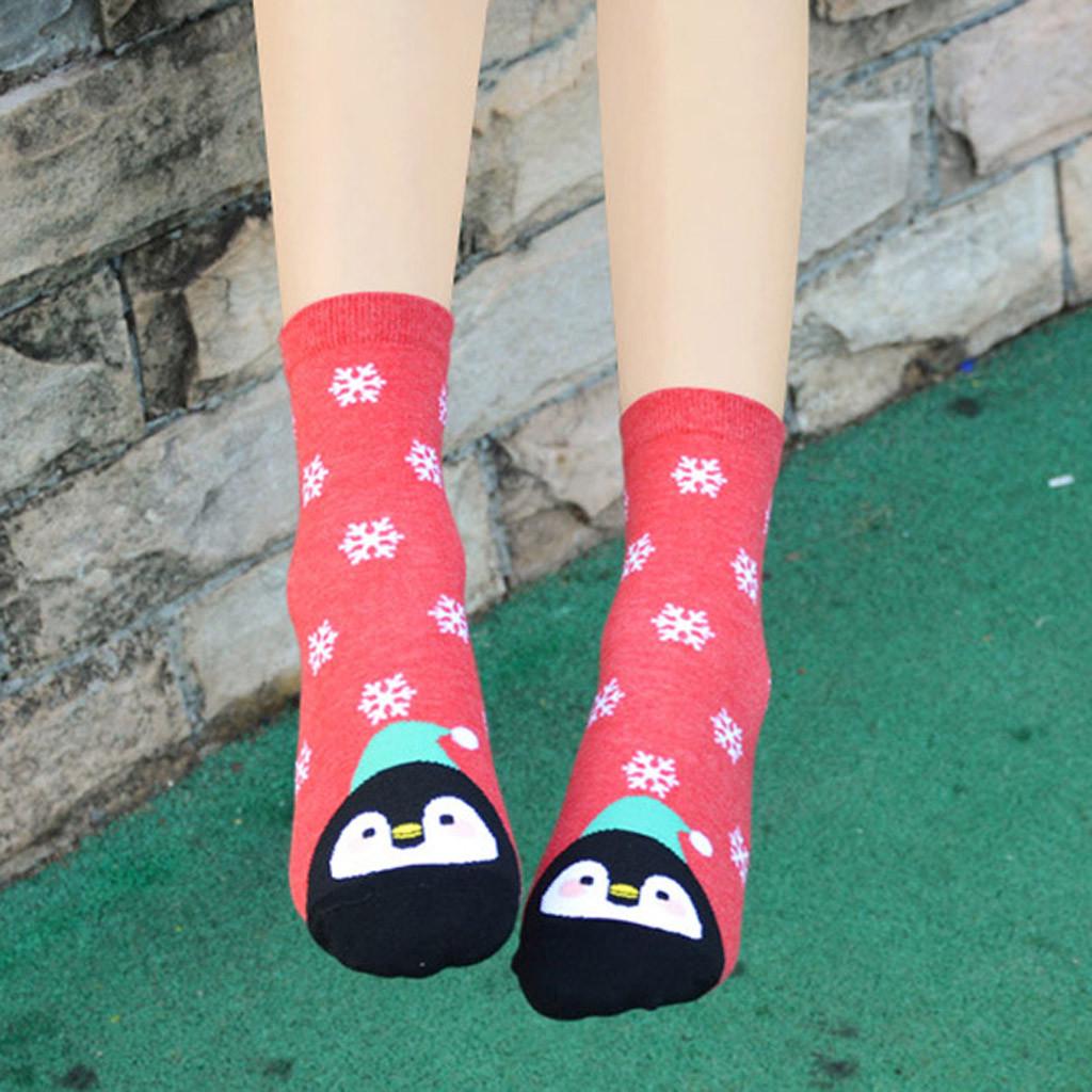 

Модные мультяшные трехмерные милые рождественские чулки для женщин и девочек One Size красный