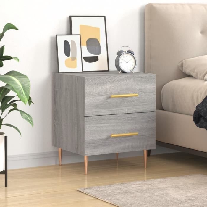 VidaXL Bedside Table Sonoma Grey 40x35x47.5 Cm Engineered Wood 827288