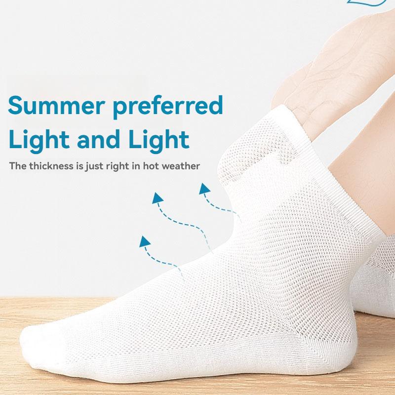 Children's Pure Cotton Mesh Boneless Summer Thin Ankle Socks OEKO-TEX Certified Safe for Kids Boys and Girls for School and Home